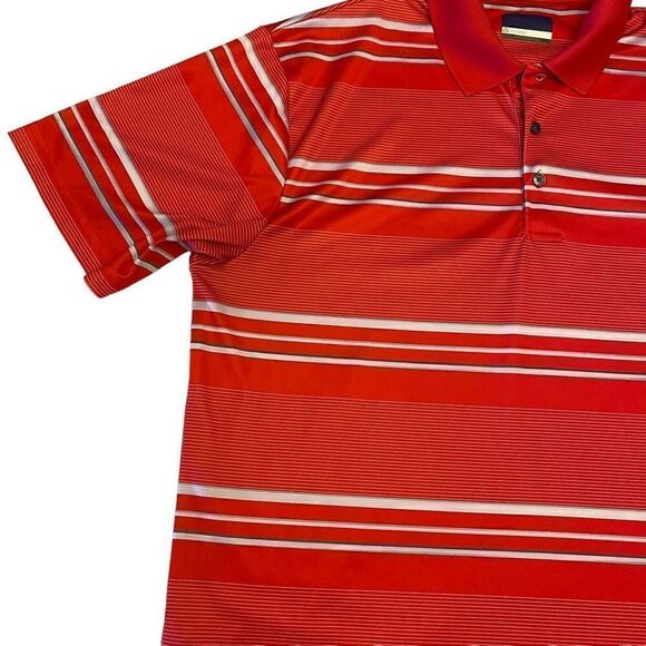 Jack Nicklaus Red, White, and Gray Striped StayDri Polo Size XL - Picture 4 of 12